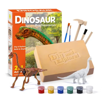 Dinosauruse värvimis- ja kaevamiskomplekt – 2 ühes. - “Brahhiosaurus”