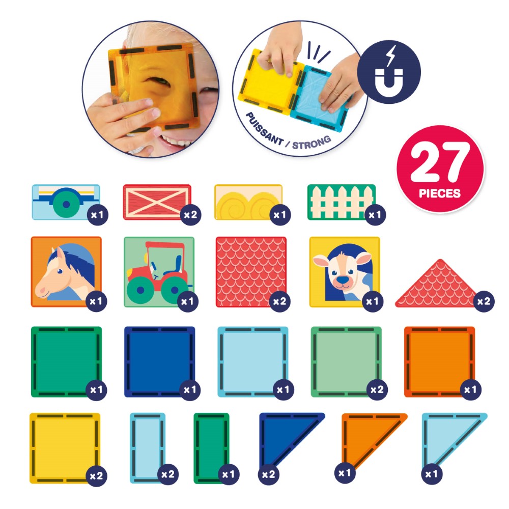 LUDI Magnetiline ehitusalus ja klotsid 27 osa