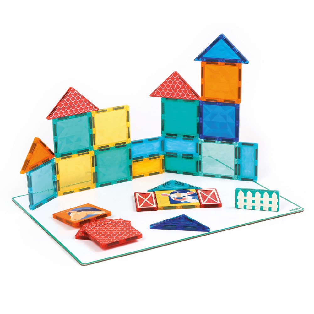 LUDI Magnetiline ehitusalus ja klotsid 27 osa