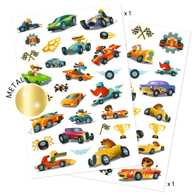 DJECO Tätoveeringud "Kiired autod"